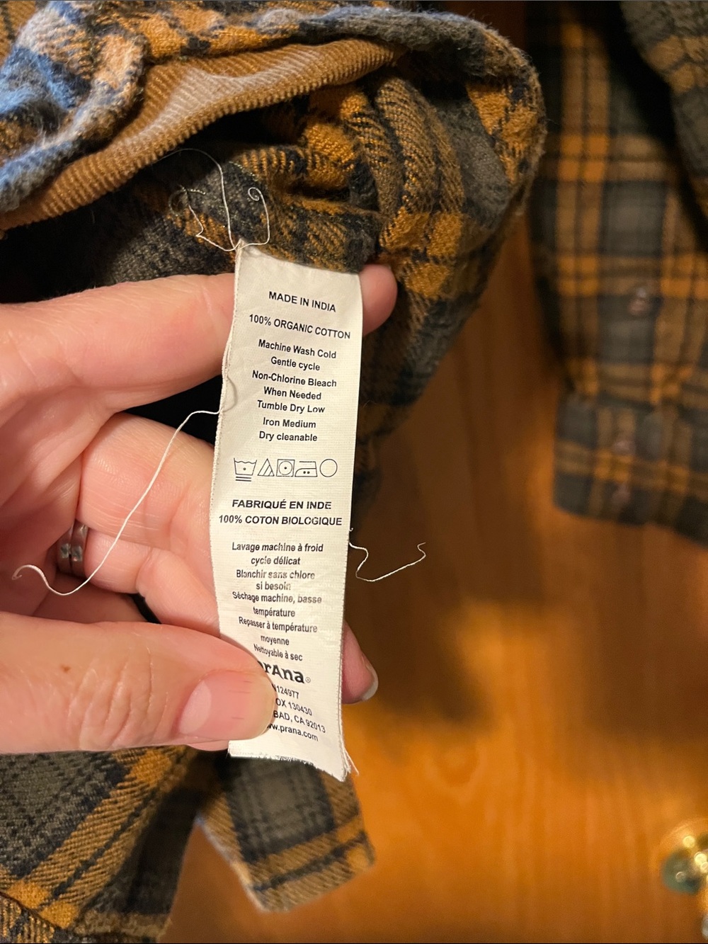 Prana Men's Plaid Button-Down Shirt - Mustard & Black - Picture 3 of 14